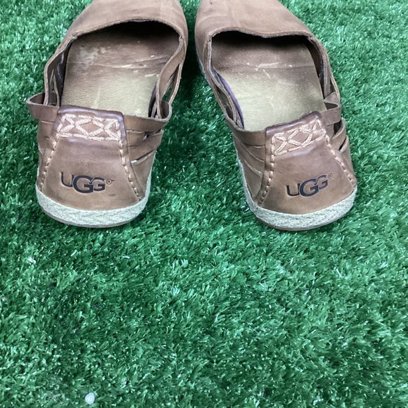 UGG Tippie Tan Nubuck Leather Slip on Ballet Flats 6.5 - Picture 6 of 10